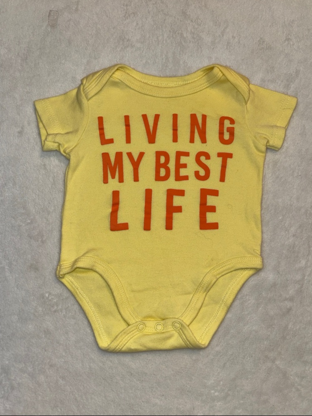 (3 for $10) Living My Best Life Yellow Baby One-Piece 100% cotton